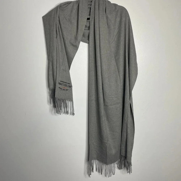 Soft Shawl Wrap Women Solid Viscous Ladies Scarf Grey Practicelink embroidered - Picture 1 of 4